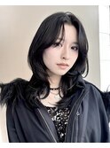 ラテグレージュ顔周りレイヤーボブ韓国巻き結べるレイヤーカット