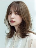 ハッシュカットミディアムレイヤーシャギー韓国ヘア