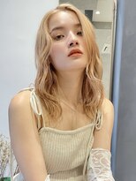 ラミエバイメルト 下北沢(lamie by melt) 大人可愛い ミディアムレイヤー ケアブリーチ ホワイトベージュ