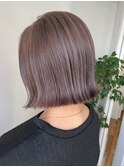 ハイライトカラー 外ハネボブ ショコラベージュ ブリーチ