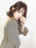 イム(yim)&nbsp;ルーズカールな外はねボブ×ベージュブラウン