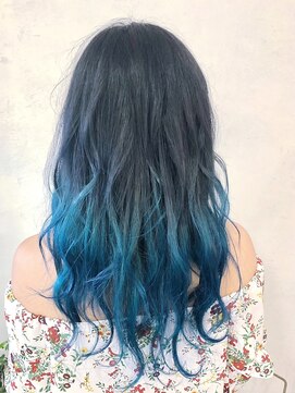 エイミー(aimy) 濃厚グレー×マーメイドブルーのグラデーション