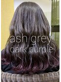 【MALUNA 神】ash gray × dark purple