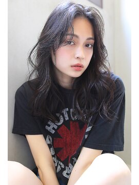 ブラン 栄(Blanc) 【Blanc/栄】毛先パーマ_アッシュブラウン_セミロング