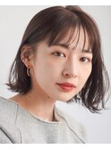大人可愛い ボブ レイヤー シースルーバング