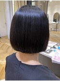 まとまる黒髪ボブ/酸性縮毛矯正/酸性ストレート/30代/40代/50代