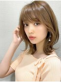 イメチェン/大人可愛い外ハネくびれヘア/ベージュカラー新宿