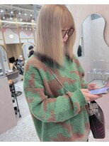 ロンド レア 天神大名店(Lond Le’a) ダブルカラーミルクティーベージュカラーケアブリーチ韓国ボブ