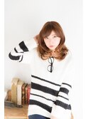 大人かわいい/レイヤーロング/グレーベージュ/前髪パーマ/幡ヶ谷
