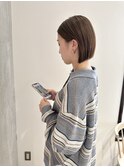YOKE 切りっぱなしボブぱつっとボブタイトボブアッシュベージュ