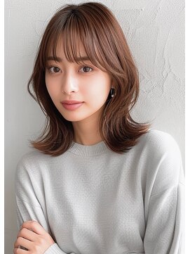 ブロウ ネックス ザ サロン 表参道(VLOW nex the salon) くびれミディ.シースルーバング.韓国.グレージュ