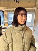 デザインカラーレイヤーカットウェットヘア夏オリーブベージュ