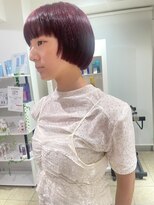 アッシュ 下北沢店(Ash)&nbsp;マッシュボブショート　ワインレッドカラー