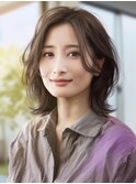 ☆オリーブグレーココアベージュ小顔クラゲヘアー/黒髪/髪質改善