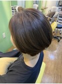 毛流れショート×透明感ベージュカラー
