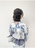 浴衣ハーフアップヘアアレンジ