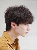 渋谷大人ゆるめシャドウパーマメンズカットメンズマッシュ30代