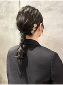 ヘアアレンジ/ヘアセット/編み下ろしアレンジ/呼ばれヘア/結婚式