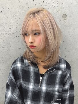 シイム(CYM) デザインカラー/ホワイトブロンド/裾カラー