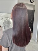冬の艶髪チェリーレッドカラー◎髪質改善うるツヤ美髪ストレート