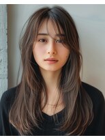 デイジー(Daisy)&nbsp;透明感◎うる艶ロング×小顔レイヤー×暗髪アッシュブラウン