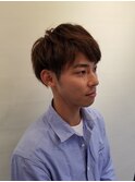 無造作に自然なパーマスタイル