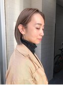 ハイベージュ切りっぱなしボブ