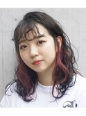 毛先ワンカール×レイヤーカット×小顔カット/インナーカラー