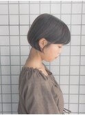 似合わせカット/イメチェン/ミニボブ/グレージュ/クールショート