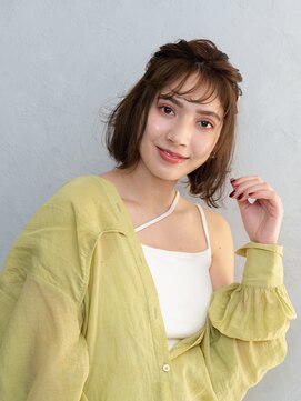 アース 三軒茶屋店(HAIR&MAKE EARTH) 三軒茶屋_レディース_ミディアム_ブラウン_ヘアアレンジ_小顔