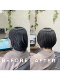 上品オーシャンカラー丸み大人ショートボブ【カミケン清明店】