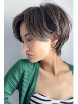 フラミューム 恵比寿(flammeum)&nbsp;大人可愛い20代30代40代黒髪前下がりショートボブ丸みショート