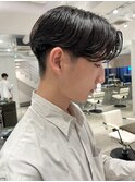 メンズカットセンターパートマッシュニュアンスパーマ
