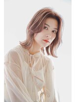 シェル 国分寺(shell)&nbsp;くびレイヤーエモージュ前髪モテベージュレイヤーミディ/国分寺
