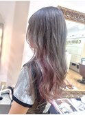 グレージュ×ピンク