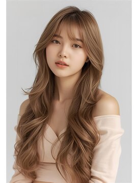 プライズ 成増店(prize) ミルクティーベージュレイヤーカット韓国ヘアハイトーン