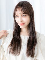 ドクターズサロン LAB 小山店 オリーブブラウン斜めバング艶感ストレートm小山10代20代30代