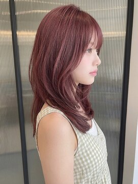 カバーヘア アカデミー 北浦和西口店(COVER HAIR ACADEMY) ピンクブラウン/くびれミディ/ハイレイヤー/ブリーチなしp北浦和