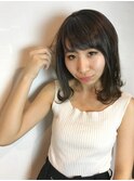 アッシュグレーの透明感カラー♪