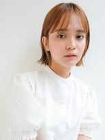 ピークアブー 銀座並木通り(PEEK-A-BOO)&nbsp;【デザインカラー】オレンジイヤリングカラー×くびれボブ