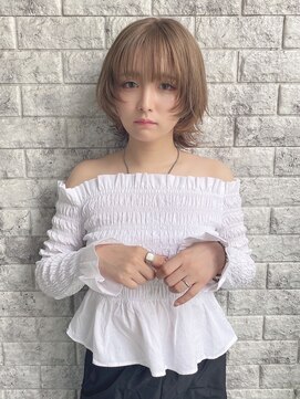 リアイス(Re:ICE) ミニウルフ/くすみブルー/流れるレイヤー/インナーハイライト