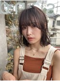 ボブパーマ20代30代40代イヤリングカラー大人可愛い