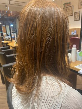 フレンズ 山鼻店(friend's) 髪質改善ブリーチなしダブルカラーオレンジベージュハイライト