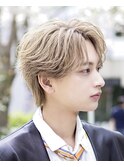 韓国ヘアカルマパーマカルマバングセンターパート黒髪ウルフ