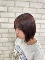 アッシュ 稲田堤店(Ash) シースルーボブ×カシスレッド