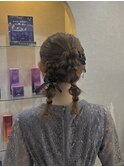 編みおろし/ツイン編みおろし/お呼ばれヘア