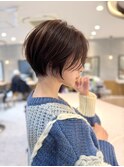 イメチェンショート外ハネボブ美髪似合わせカットダークアッシュ