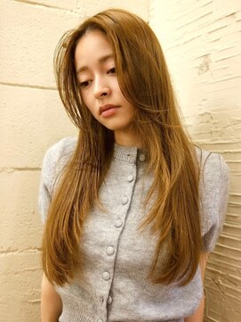 ランプ 代官山(the lamp) 透明感オリーブベージュ流れるレイヤーロング20代30代40代