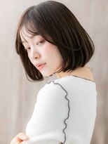 モッズヘア 越谷(mod's hair)&nbsp;カーテンバングダークブラウン小顔前下がりボブY越谷30代40代