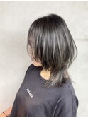 ウルフカットミニウルフバレイヤージュケアブリーチダブルカラー